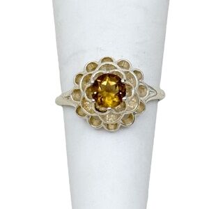 vintage sterling silver citrine ring - GM422